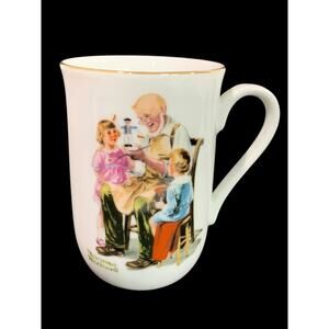 1982 Norman Rockwell Museum Collection Mug Gold Trim "The Toymaker"